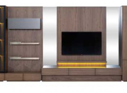 Living room TV wall unit sideboard wood brown furniture television new XXL 530 cm